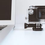 Action camera in a waterproof housing