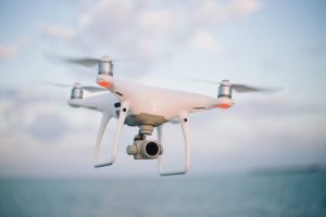 Camera drone in flight