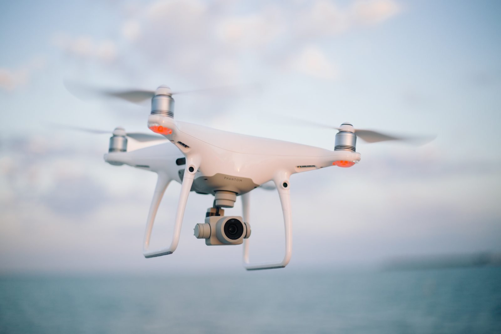 Camera drone in flight